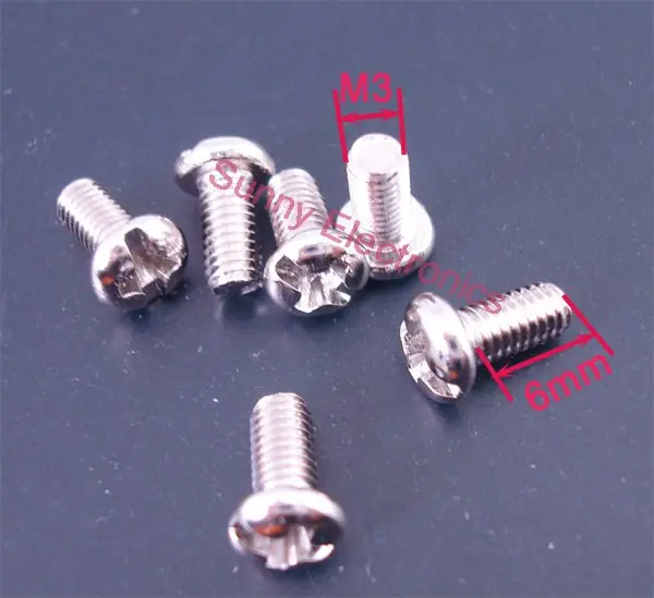 

100 pcs M3 Screw M3x6 Diameter 3mm Length 6mm Stainless Steel