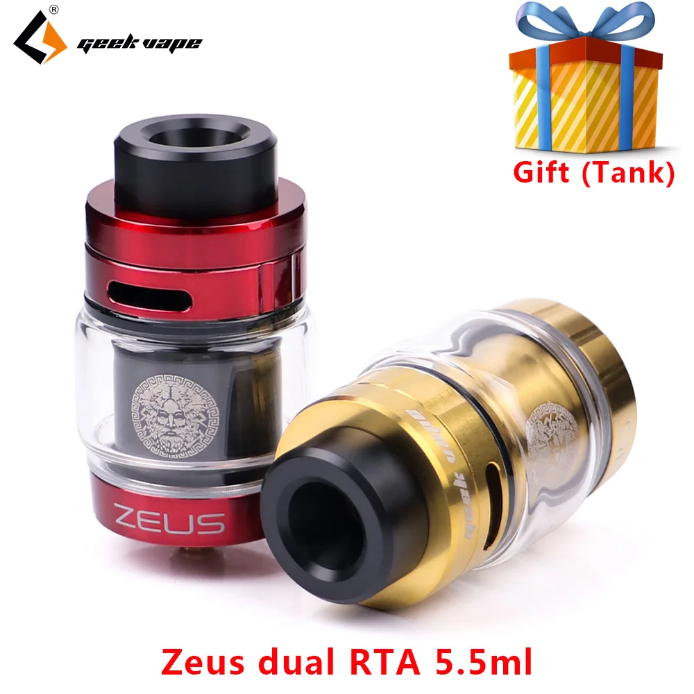 

Geekvape Zeus dual RTA 5.5ml RTA zeus atomizer 26mm with Single/Dual Coil Building E-cig Vape Tank Vaporizer vs Zeus X