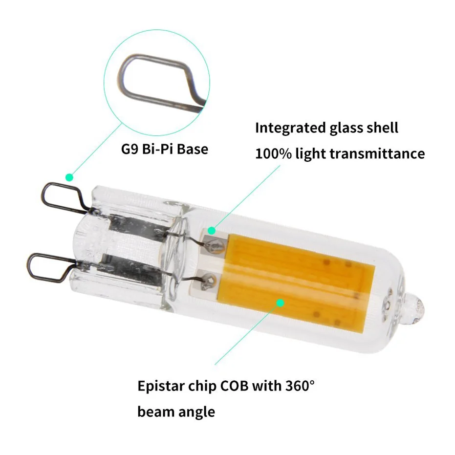 Новый G9 светодио дный лампы затемнения 110 V 220 V удара лампы Стекло тела Ultra Bright светодио дный источник света заменить старый галогенная лампа