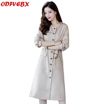 

medium long large size windbreaker coat Female New elegant Thin section retro outwear autumn women's clothing jacket ODFVEBX