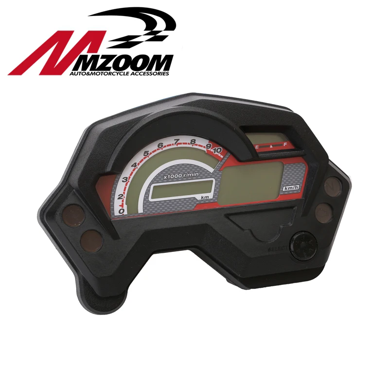 Motorcycle tachometer fz16 speedometer new abs lcd panel with light case for yamaha fz16