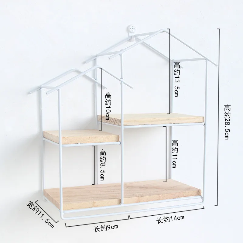 Креативный дом настенный Декор полка для гостиной кабинет Кованое железо маленькая книжная полка настенная подвесная Цветочная подставка - Цвет: Белый