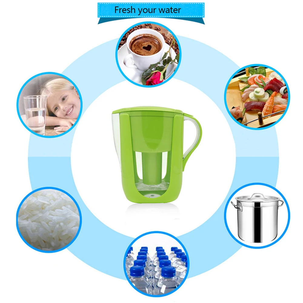 Household Water Pitcher Kitchen Water Filter Kettle 1 Pitcher For Water Filters Activated Carbon For Brita Filter 10cups 3 Color