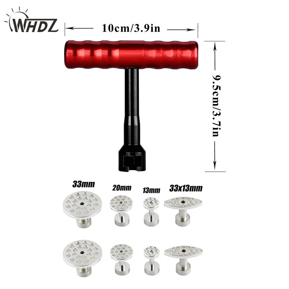 

WHDZ PDR Tools Dent Removal Paintless Dent Repair Toolkit Dent Removal Mini Lifter Red T-Bar Hammer aluminum Tabs