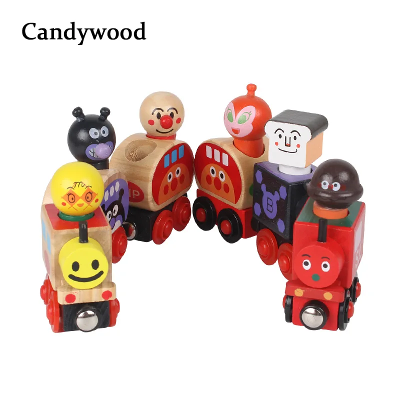 

Anpanman Trains Set Magnetic Van For Carrying People Train Children Wooden Toys Magnetic Vehicle Blocks Kids Educational Toys