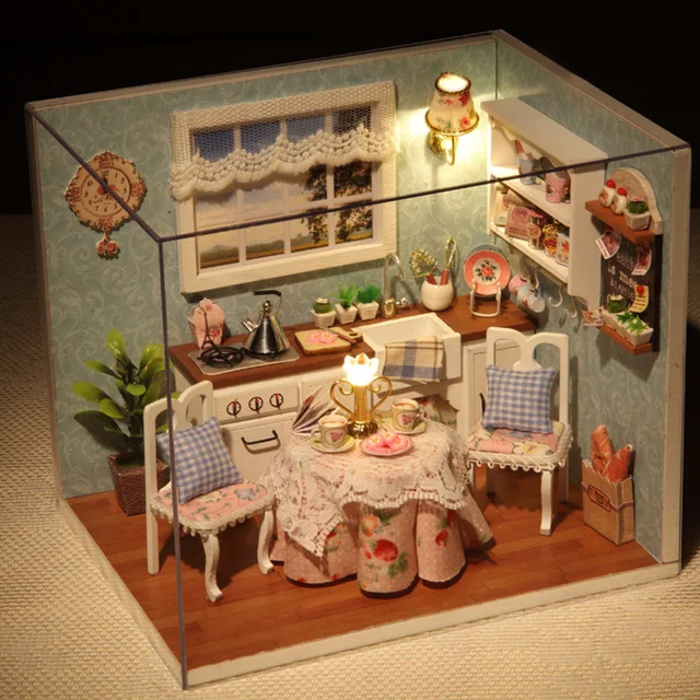 kids christmasbirthday gift diy wooden doll house toys dollhouse miniature box kit handcraft dollhouse - Dollhouse Kitchen kids christmasbirthday gift diy wooden doll house toys dollhouse miniature box kit handcraft dollhouse - Dollhouse Kitchen