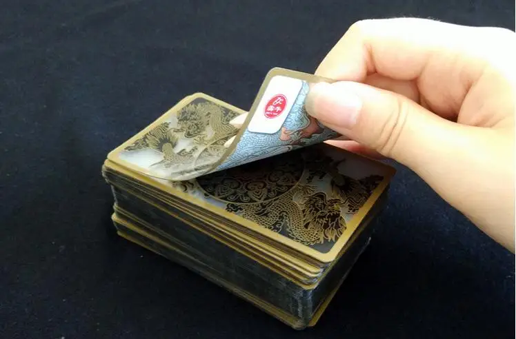 metade transparente pvc plástico cartão de poker