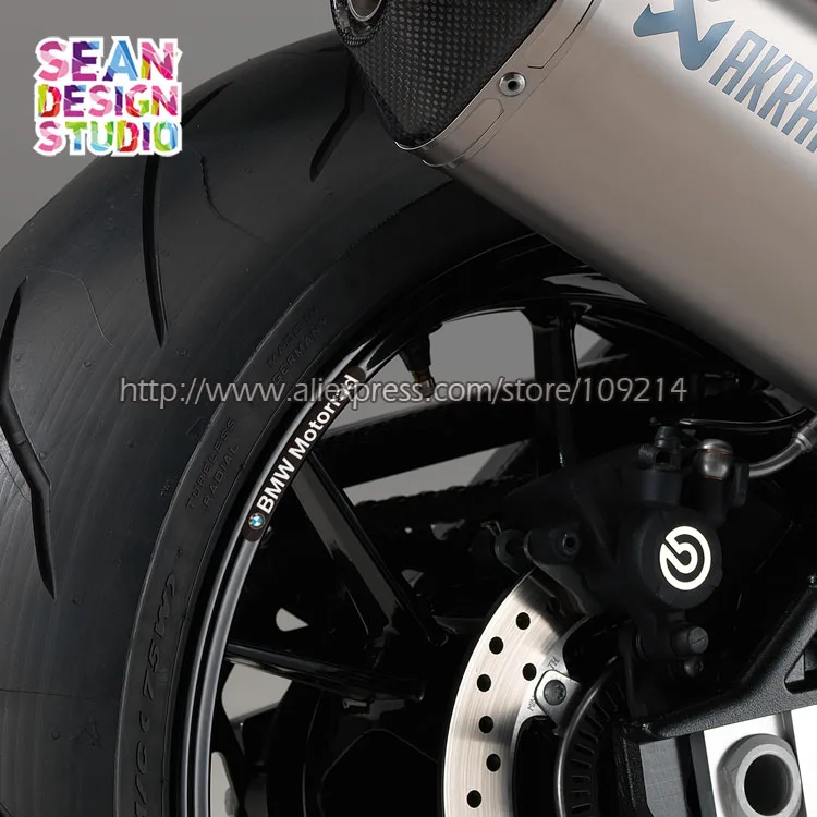 

For BMWMotorrad F700 F800GS R1200GS ADV S1000RR XR 4 Strips Rim Moto motorcycle Sticker moto bike Decal Reflective Waterproof 11