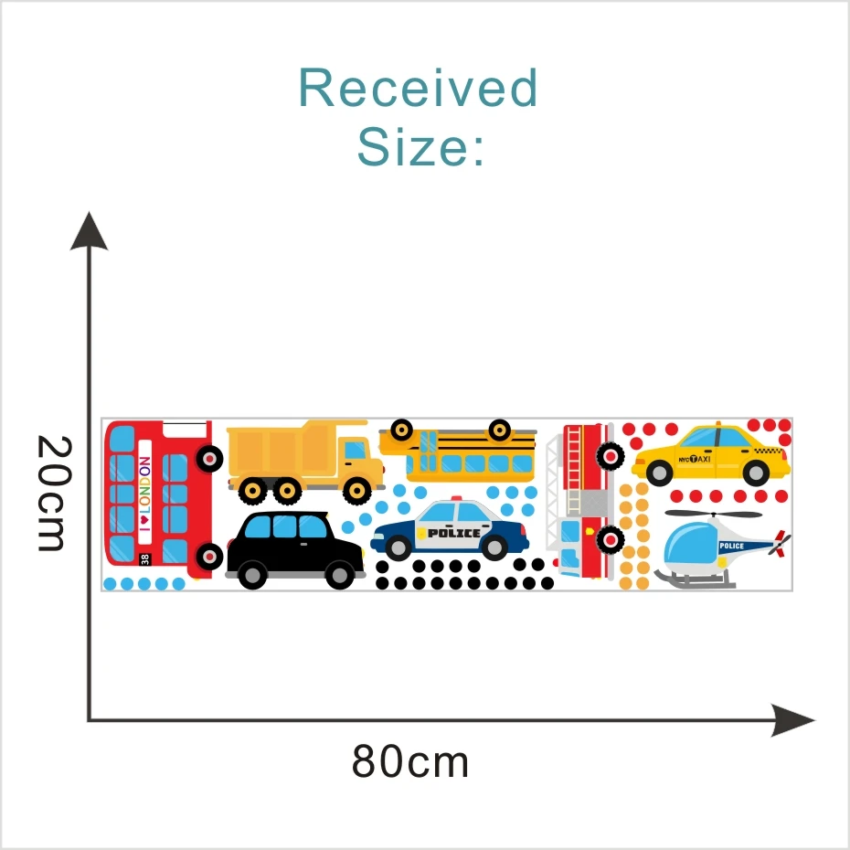 Мультфильм Транспорт автомобили такси наклейки на стену в горошек наклейки красочные искусства для детей Детская комната украшения дома обои
