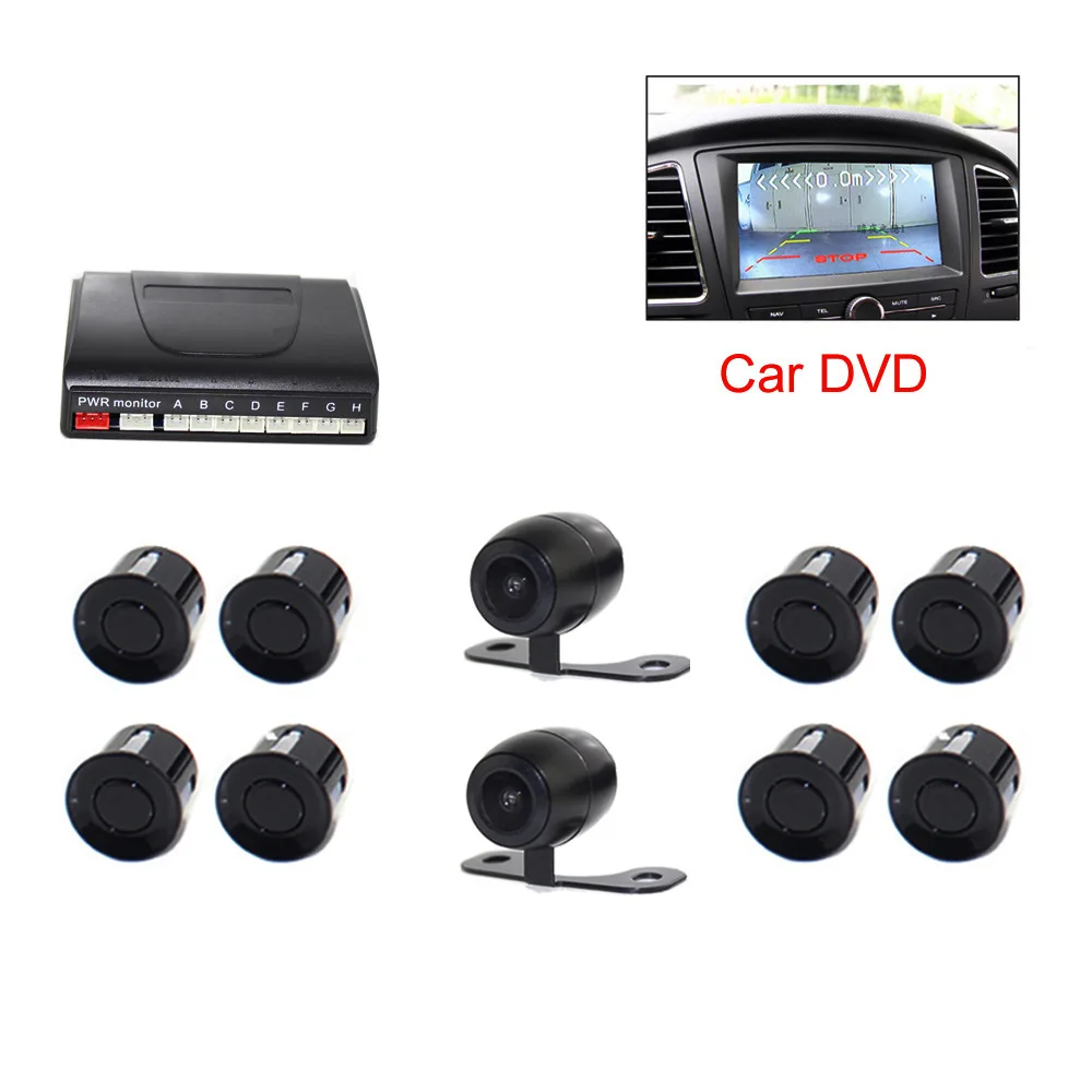 Vehicle Video Parking Sensor Reverse Radar Alarm System Assistance Auto 8 Sensors with Front