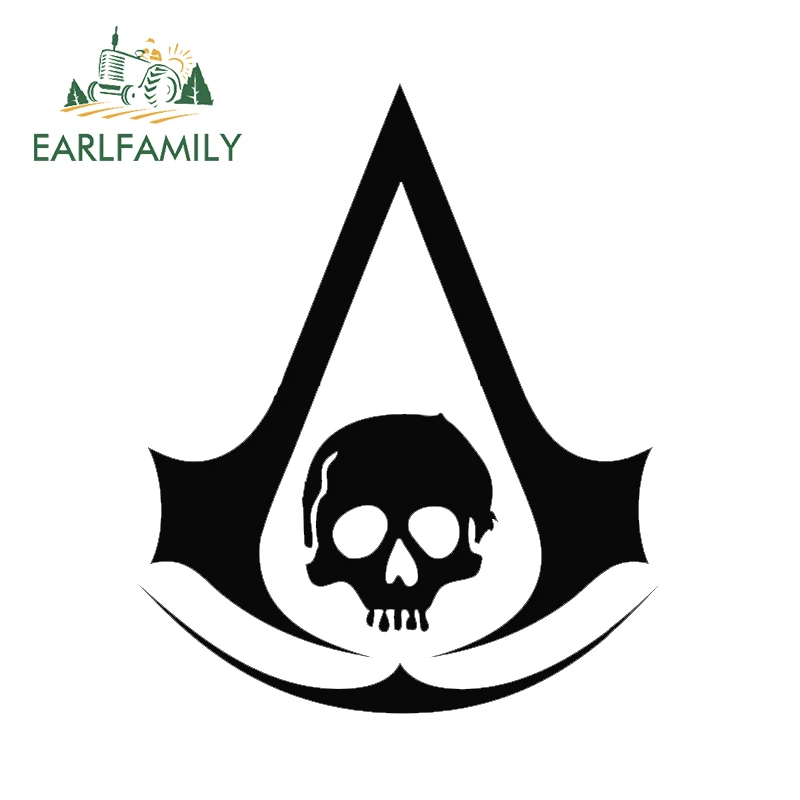 

EARLFAMILY 13.8cm x 11.5cm Assassins Creed 4 AC IV Car Window Sticker For Truck Bumper Door Kayak Vinyl Decal 13 Colors