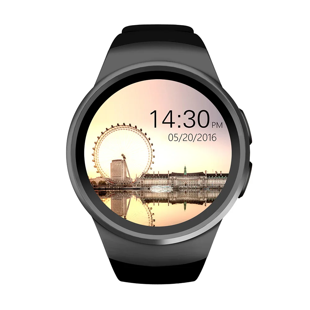 LEMFO KW18 умные часы для мужчин с поддержкой sim-карты TF, Bluetooth, функцией вызова, пульсометром, шагомером, спортивными режимами, умные часы для Android IOS - Цвет: Черный