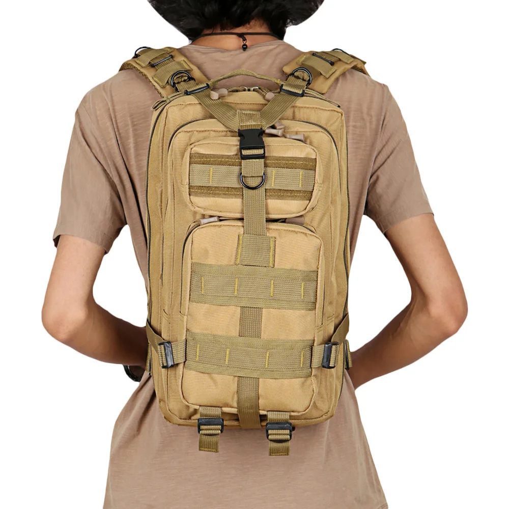 Men Military Tactical Backpack 25L 3 Day Assault Pack Army 600D Molle Bug Out Bag Trekking Camping Hiking Outdoor Small Rucksack