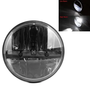 

7Inch Round LED Motorcycle Headlight Metalized Sealed Beam Kit with Hi-Lo Beam and Adapter for Motorbikes