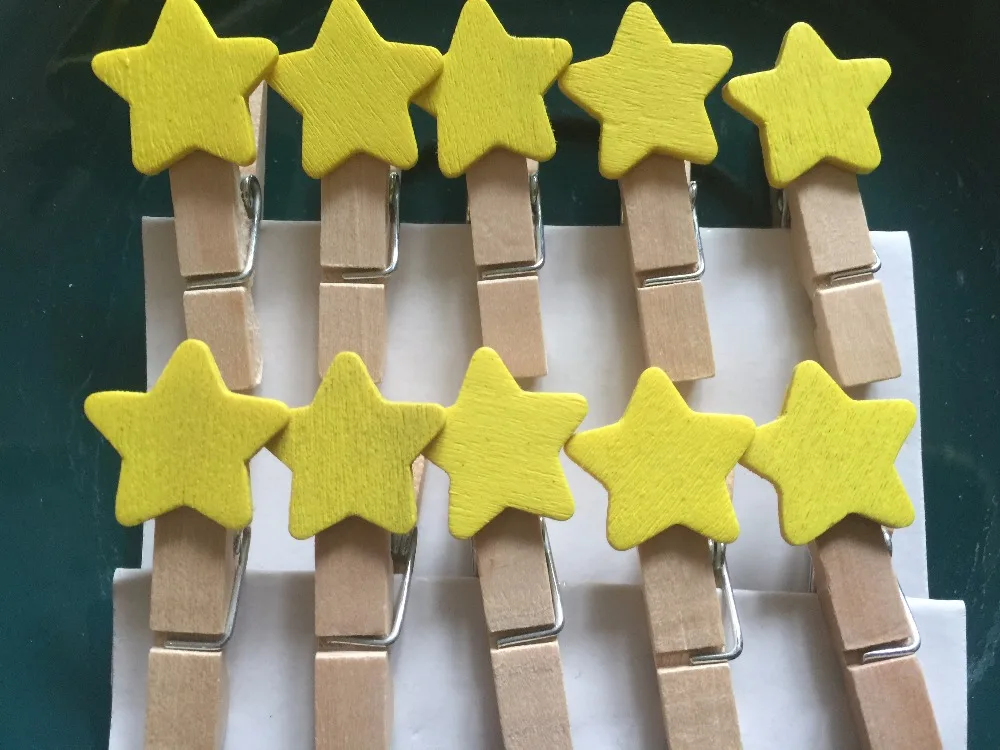 120pcs 다채로운 스타 장식 핀 Clothespin/나무 클립/어린이 생일 파티 장식 선물 호의에 대 한 나무 못pegs