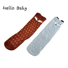 2017 Christmas Baby Socks Anti Slip Winter Girls Cartoon Animal Cotton Long Knee Shoe Infant Socks Warmer For Converse Kids Bebe