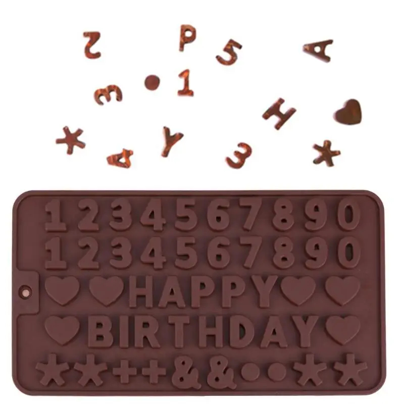 

New Russian Letters Cake Mold Eco-Friendly Silicone Number DIY Fondant Chocolate Cookie Candy Decorating Tools