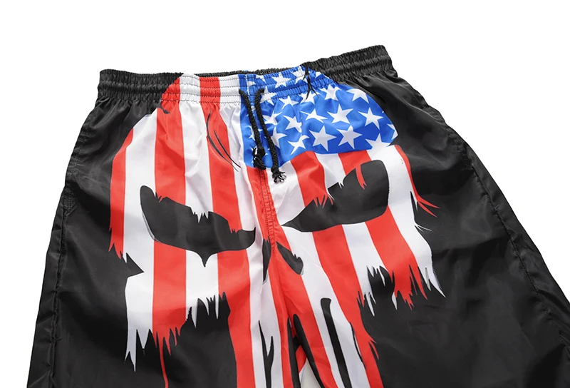 USA flag Print Beach Sports Board Swim Shorts Swimming Short Pants Swimsuits Men?s Loose Quick Drying Sports Surfing Shorts
