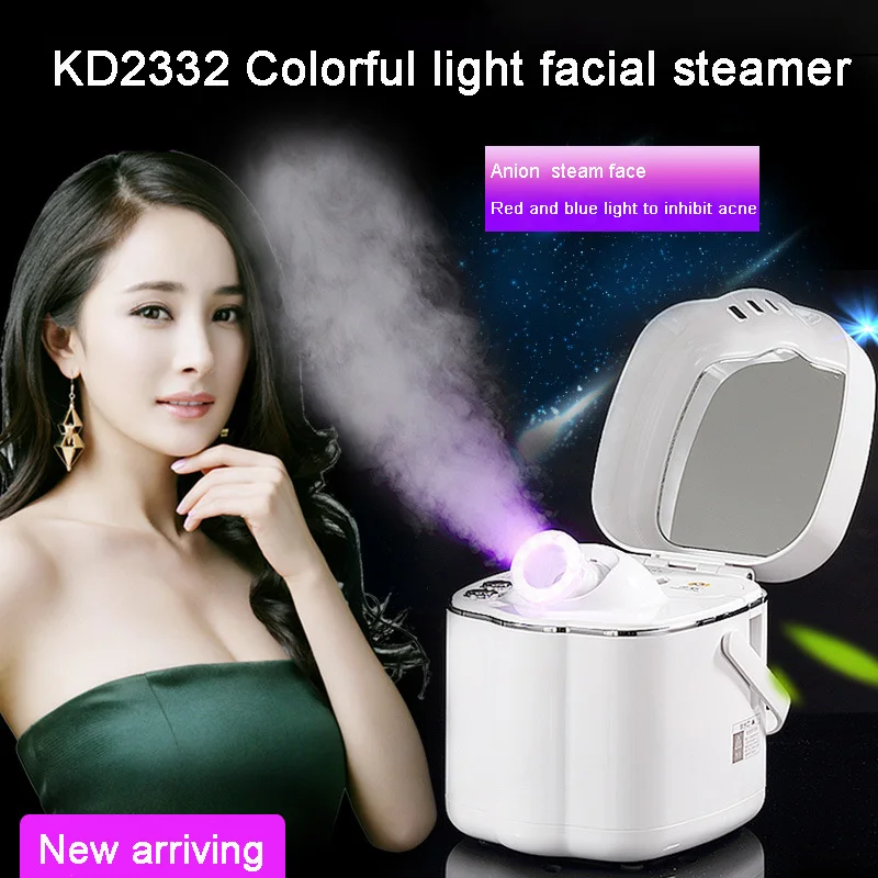 

Portable Home use beauty salon infrared led therapy Deep Cleaning facial steamer vaporizer sauna spa hot thermal spray steamer