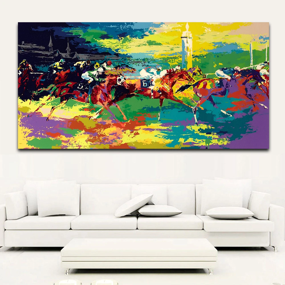 Arte Pop Kentucky Derby Pintura Al Oleo Impresa En Lienzo Arte Moderno De La Pared Decoracion Del Hogar Para La Sala De Estar Sin Marco Oil Painting Print On Canvaspainting Print Aliexpress