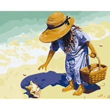 Цифровой живописи Diy Гостиная пейзажа характер любителей ручная роспись сбор моллюсков ручная роспись декоративной живописи