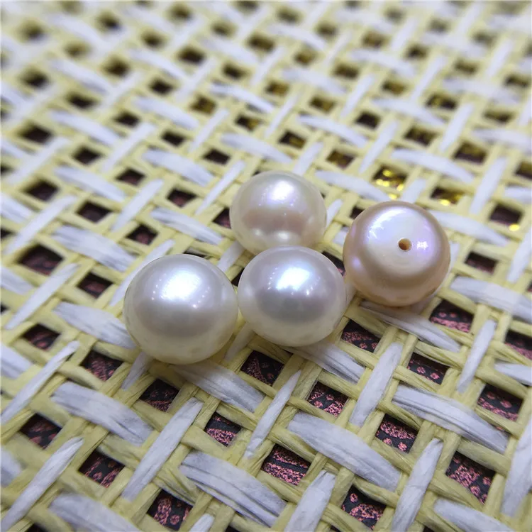 1 Pair 9-10mm Cultured Half Drilled Freshwater Pearl Beads White Pearl Loose Beads DIY Earring Jewelry Making Accessories (3)