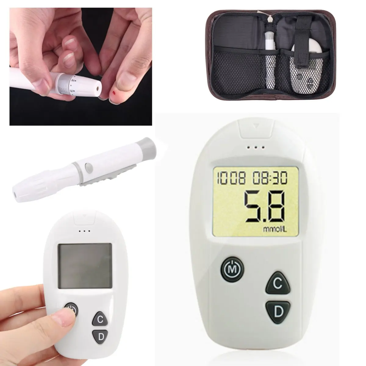 Безопасный точный домашний глюкометр, уровень глюкозы в крови, 10 секунд, быстрый тест, ланцетное устройство, оригинальная упаковка, подарочный пакет