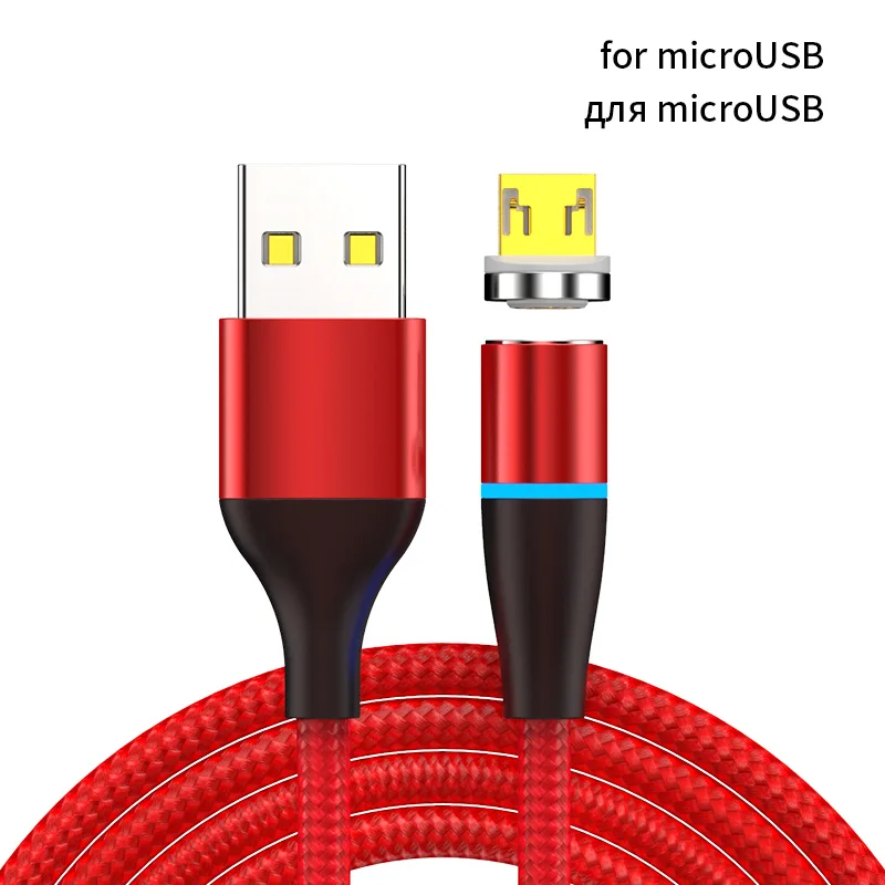 Магнитный зарядный Micro USB кабель для samsung 5A 3AFast зарядный кабель магнитное зарядное устройство Microusb Android телефонный кабель Шнур для передачи данных - Цвет: red for microUSB