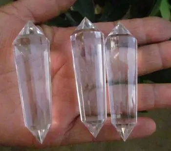 

3 PCS 135g 12sided AAA NATURAL CLEAR QUARTZ CRYSTAL DT WAND POINT Healing