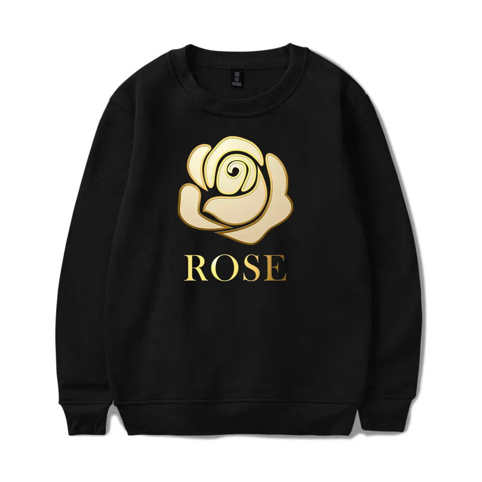 Frdun Tommy K-поп творчества принт Золотая Роза монолитным кофты Для женщин пуловер толстовка rose хип-хоп популярных одежда