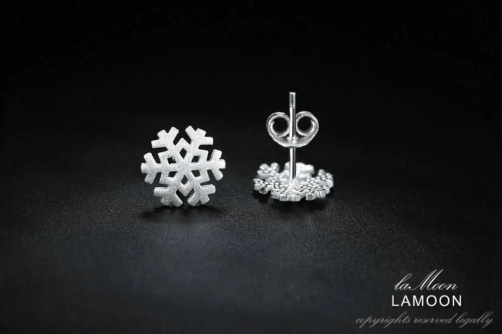 Изысканные серьги-гвоздики в виде снежинок из стерлингового серебра 925 пробы ручной работы из серебра LMEY023