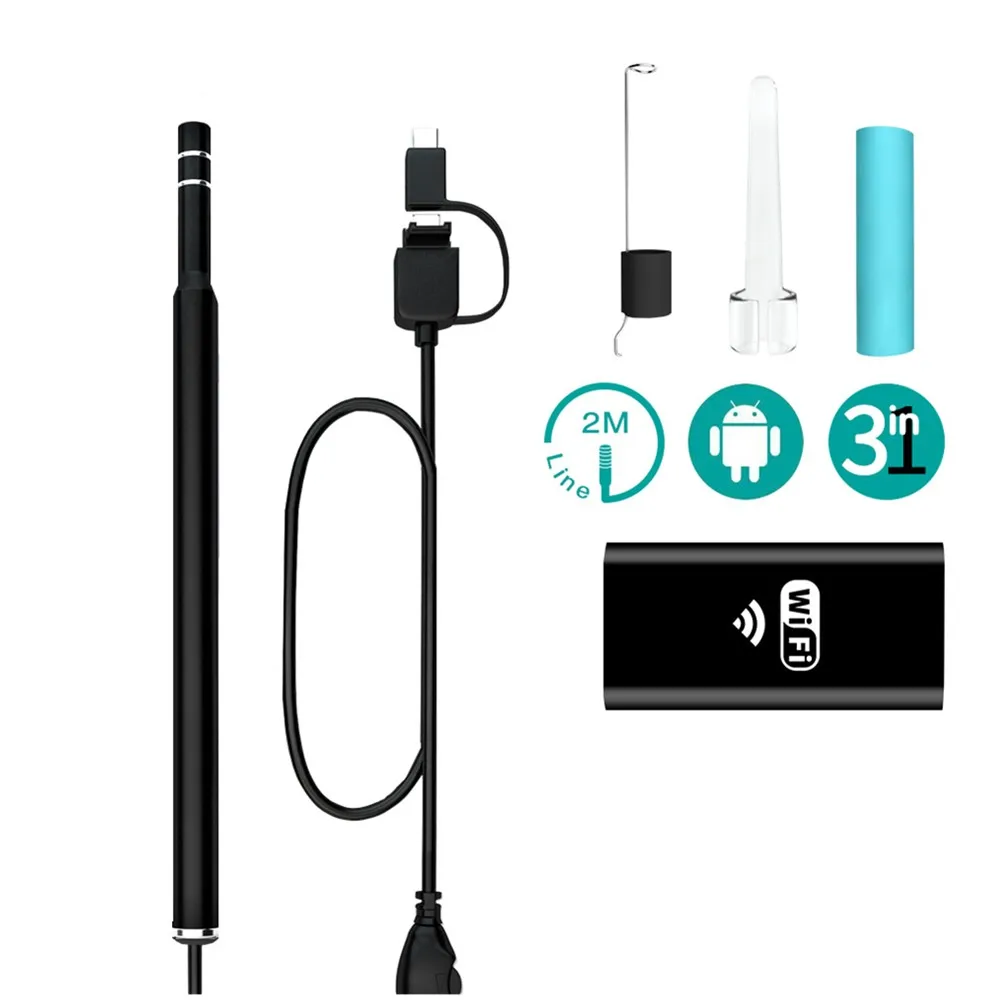 

Wifi Ear Cleaning Endoscope 750P HD Otoscope Borescope Tool Visual Earpick Tool For Mini Camera Android PC iphone IOS Endoscope