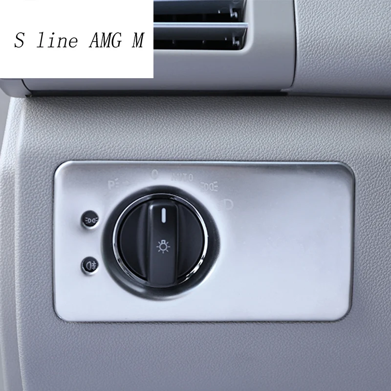

Car Styling Headlight Switch Buttons Decorative Covers Trim Sticker for Mercedes Benz R Class W251 Internal Auto accessories