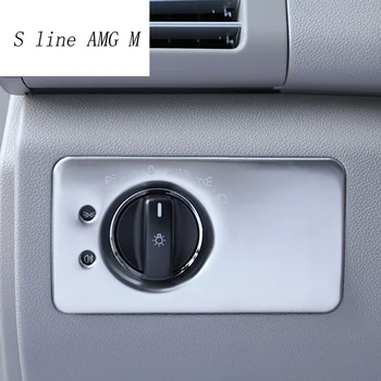 

Car Styling Headlight Switch Buttons Decorative Covers Trim Sticker for Mercedes Benz R Class W251 Internal Auto accessories