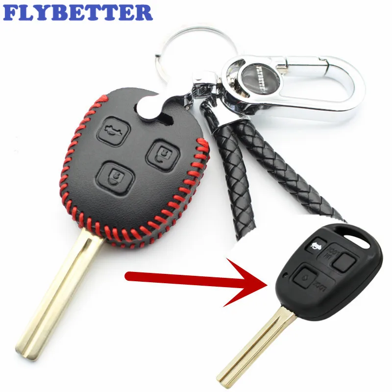 FLYBETTER натуральная кожа 3 кнопки дистанционного ключа чехол подходит для Lexus Rx330/ES300/IS400/Is200 стайлинга автомобилей(B) L2059