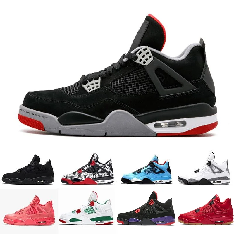 

Original Bred Pale Citron Tattoo 4 IV 4s Basketball Shoes Pizzeria Singles Day Royalty Black cat mens trainers Sports Sneakers