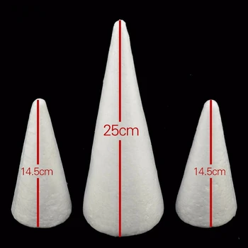 

5PCS/Lot 25CM Modelling Polystyrene Styrofoam Foam Ball White Cone For DIY Christmas Tree Party Decoration Supplies Christmas