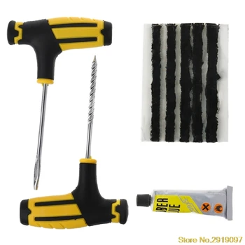 Tire Repair Glue Car Motorbike Bike Auto Tubeless Tyre Puncture Plug Tire Repair Kit 8pcs /Set Drop Shipping Support car tire repair tools tubeless tyre puncture repair plug kit needle patch fix tools cement useful set