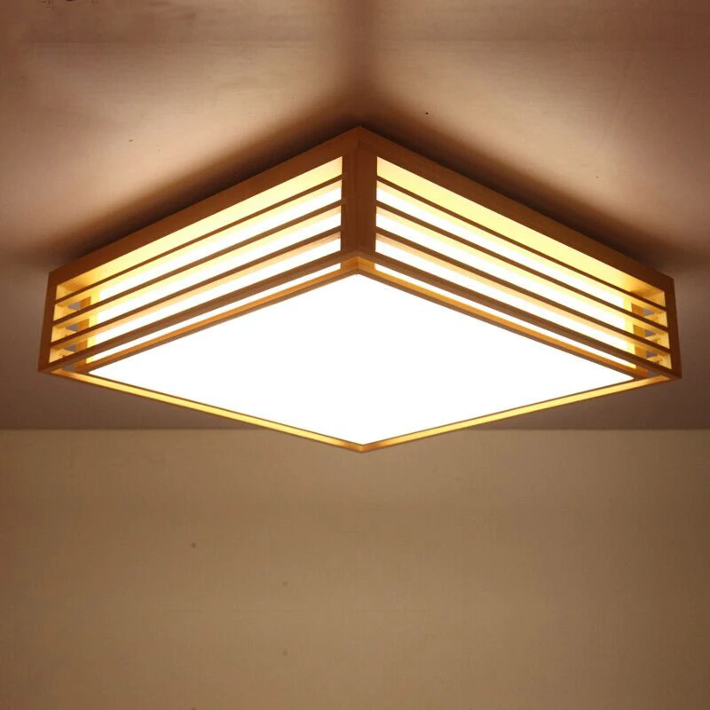 Japanese Style Bedroom Living Room Ceiling Light Wood Led New Chinese Modern Minimalist Square Art Ceiling Japanese Style Bedroom Living Room Ceiling Light Wood Led New Chinese Modern Minimalist Square Art Ceiling