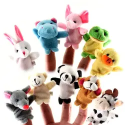 10 шт./компл. мультфильм животных Finger кукол детские плюшевые игрушки для детей пользу подарок Семейные куклы дети палец игрушка обучающая