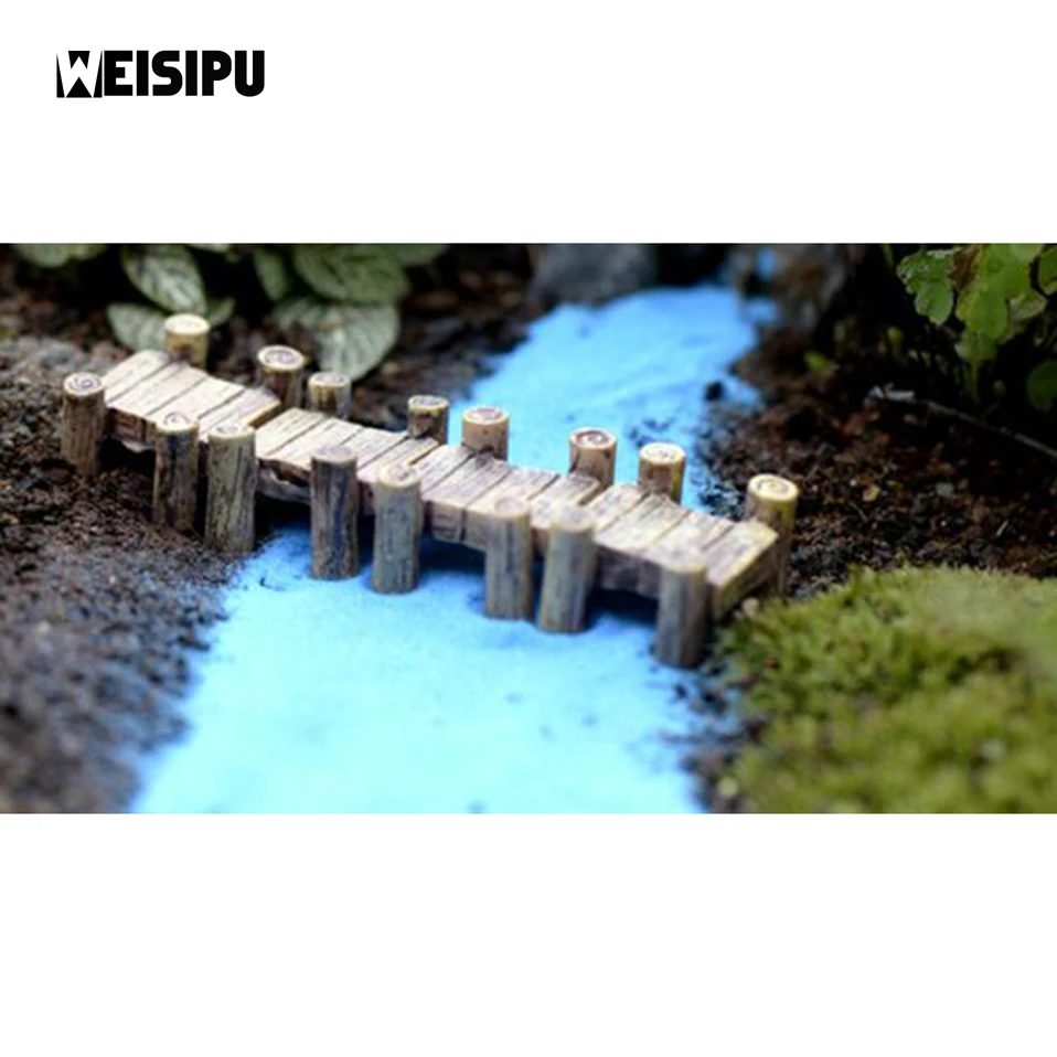 

1 pcs Corridor Harbour Yellow Gray Bridge Miniature Houses Mini Craft Micro Party DIY accessory fairy garden supplies