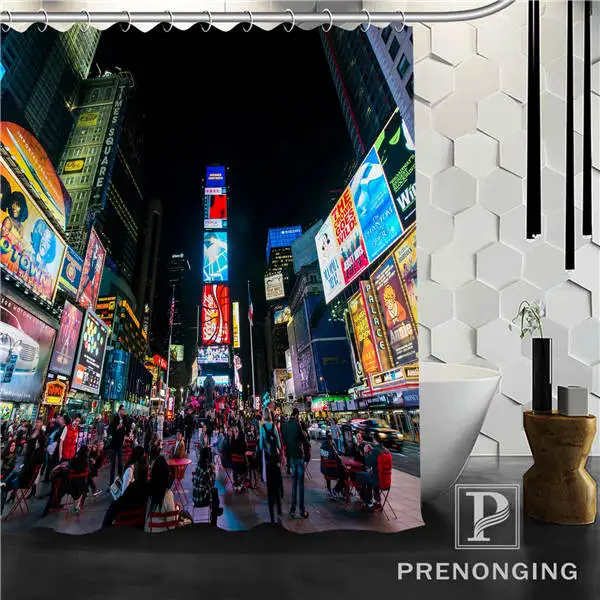 City Night View Shower Curtain Fabric Waterproof