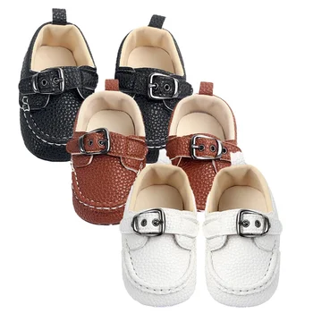 

Baby Boy Shoes Metal Buckle Non-Slip Newborn Infant First Walkers Boys Toddler Soft Sole Shoes Single Shoes Leather Shoes #05