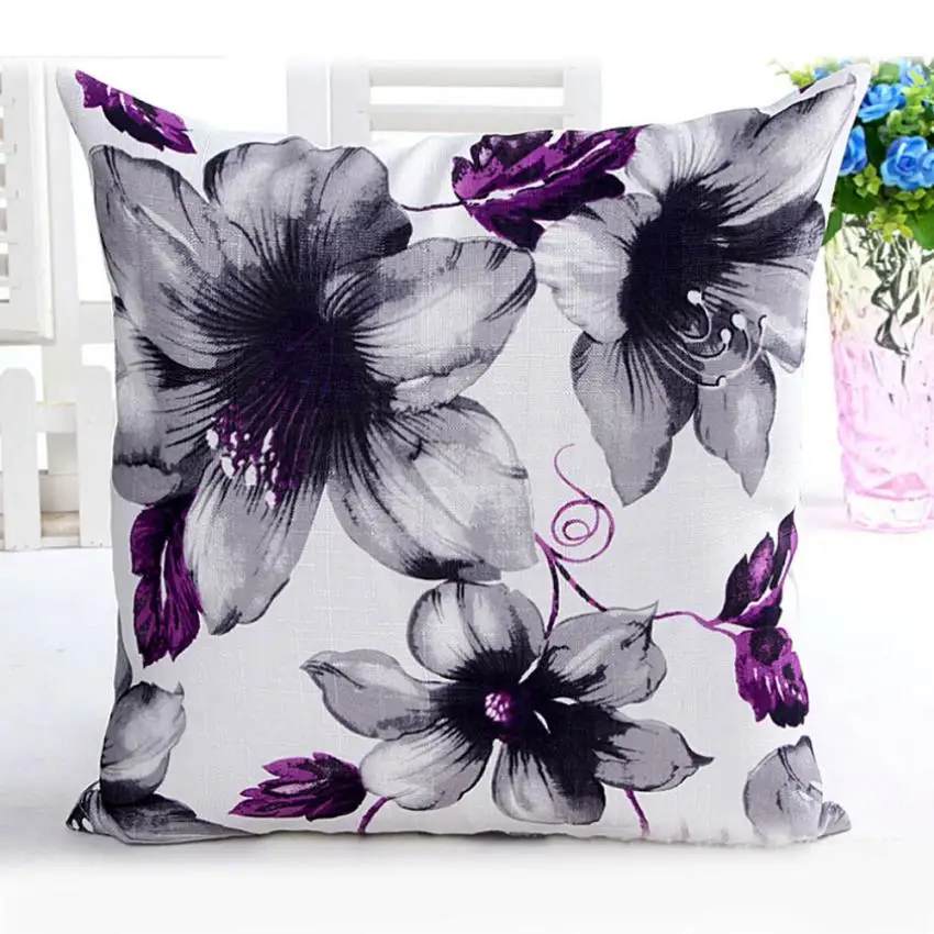

MUQGEW Flowers Pattern Sofa Waist Throw Cushion Case For Home Sofa Cushions Cojines Decorativos Almofadas Para Sierkussen