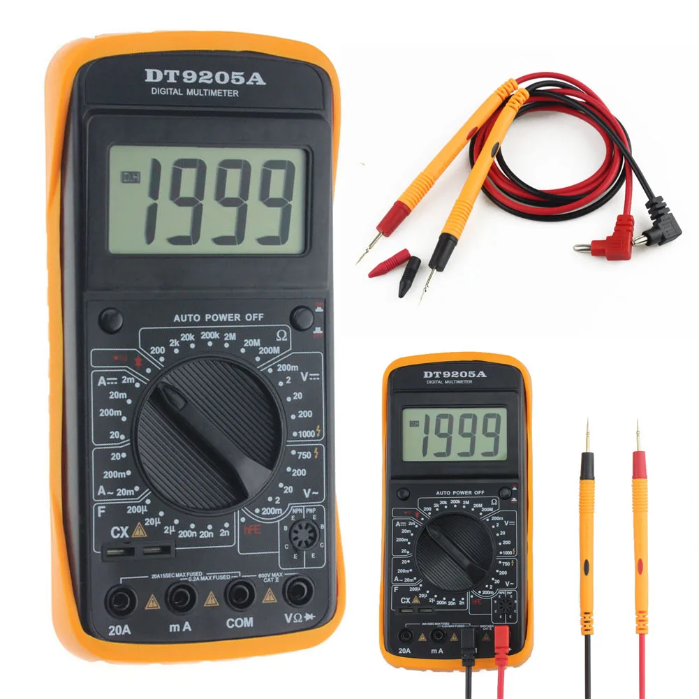 

DT9205A Professional Digital Multimeter Tester Lead AC/DC LCD Display Electric Handheld Tester Multimetro Ammeter Voltmeter