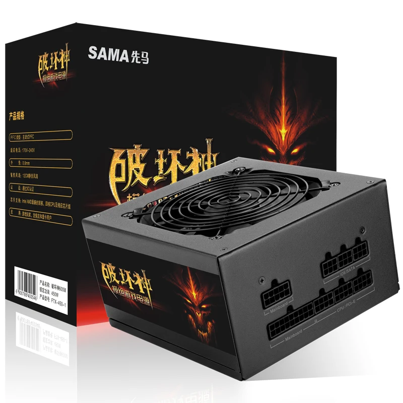 

Desktop computer power supply rated 450W Game power Full module Wide voltage Single 12V