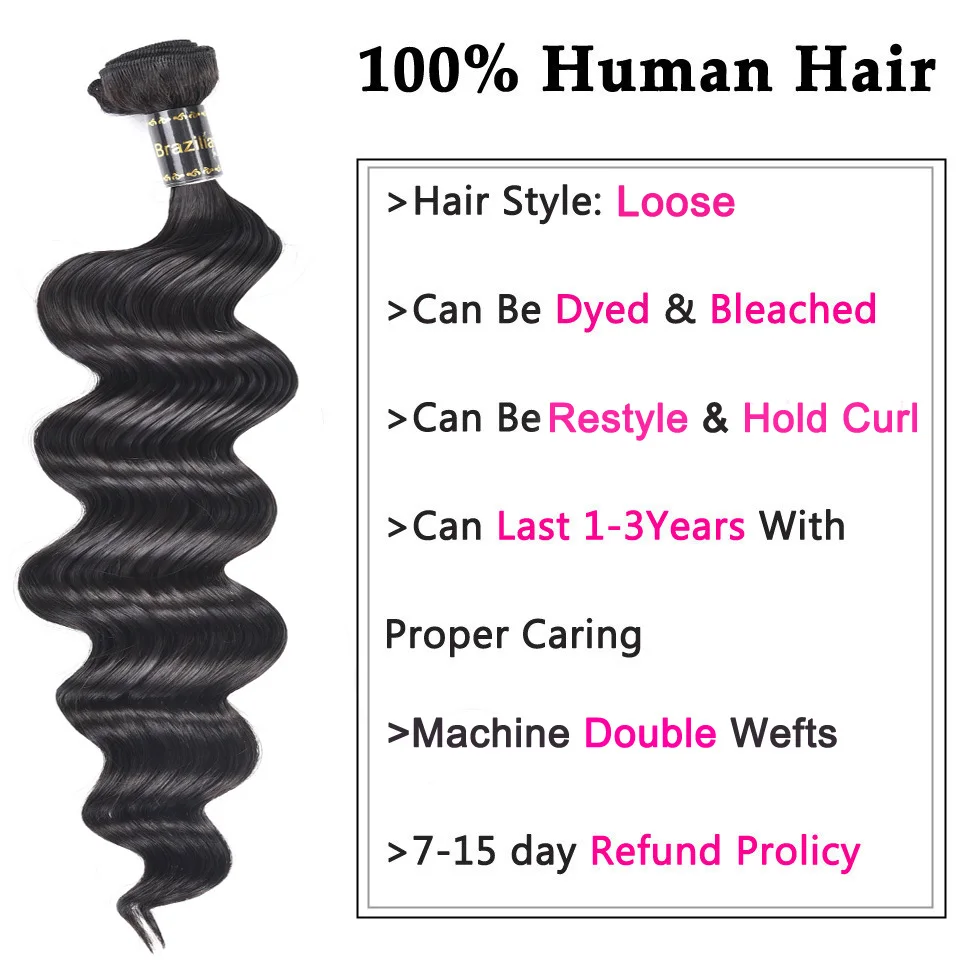 Brazilian Loose Wave Hair 100% Human Hair Bundles Human Remy Hair Extension Can Buy 1/3/4 Bundles 8-26 inch 1b Free Shipping Brazilian Loose Wave Hair 100% Human Hair Bundles Human Remy Hair Extension Can Buy 1/3/4 Bundles 8-26 inch 1b Free Shipping