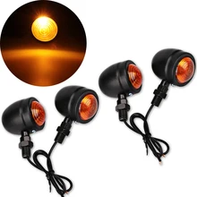 4pcs Motorcycle Turn Signal Bullet For Harley Black Bullet Turn Signals Motorcycle For Chopper Cafe Racer Yamaha Suzuki Kawasaki