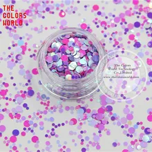 Ri321-187 смесь цветов в горошек круглой формы блеск для ногтей, гель, макияж и DIY украшения
