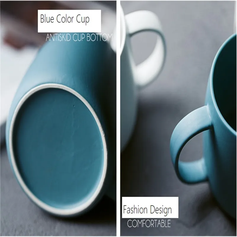 Coffee Milk Drinking Water Cup with Handle Nordic Matte Mug Ceramic 1
